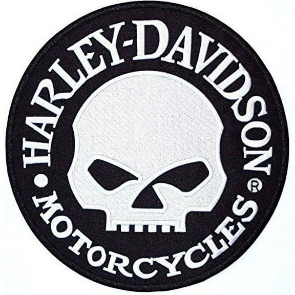 Harley Willie G. Skull Embroidered Motorcycle Patch Large (9")- by Nixon Thread Co.