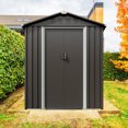 thumbnail image 5 of Walsunny 5X3 ft Outdoor Storage Shed, Waterproof Metal Garden Shed with Lockable Double Door, Weather Resistant Steel Tool Storage House Grey, 5 of 7