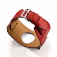 thumbnail image 4 of LEIXIUER Cuff Bracelet for Apple Watch Bands for 44mm 40mm 38mm Men Women Genuine Leather Wristband Accessories iWatch Band for Apple Watch 7 Series SE/6/5/4/3/2/1 -Red, 4 of 7