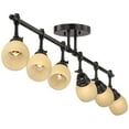 thumbnail image 6 of Pro Track Elm Park 6-Head Ceiling Track Light Fixture Kit Spot Light Brown Bronze Finish Amber Glass Western Kitchen 57 1/2" Wide, 6 of 9