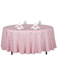 thumbnail image 6 of Efavormart Buffalo Plaid Tablecloth | 108" Round | White/Rose Quartz | Checkered Gingham Polyester Tablecloth, 6 of 9