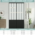 thumbnail image 2 of JUBEST 48"x80" Frosted Safety Glass Full Lite Powder Coated Black Steel Framed Sliding Closet Doors With Installation Hardware Kit, 2 of 8