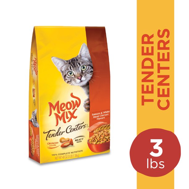 Meow Mix Tender Centers Salmon & White Meat Chicken Flavors Dry Cat