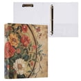 thumbnail image 3 of Vintage Medallion Floral 3 Ring Binders 1.5 inch Hardcover File Folders with Interior Pockets A4 Size Organizer for School Office Hospital, 3 of 8