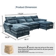 thumbnail image 2 of SEENYOO 110.24" U-Shaped Couch, Cloud Modular Sectional Sofa with Chenille Fabric, 4-Seat Comfy Couch for Living Room,Blue, 2 of 11