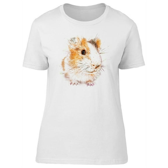 Baby Guinea Pig Watercolor T-Shirt Women -Image by Shutterstock, Female Medium