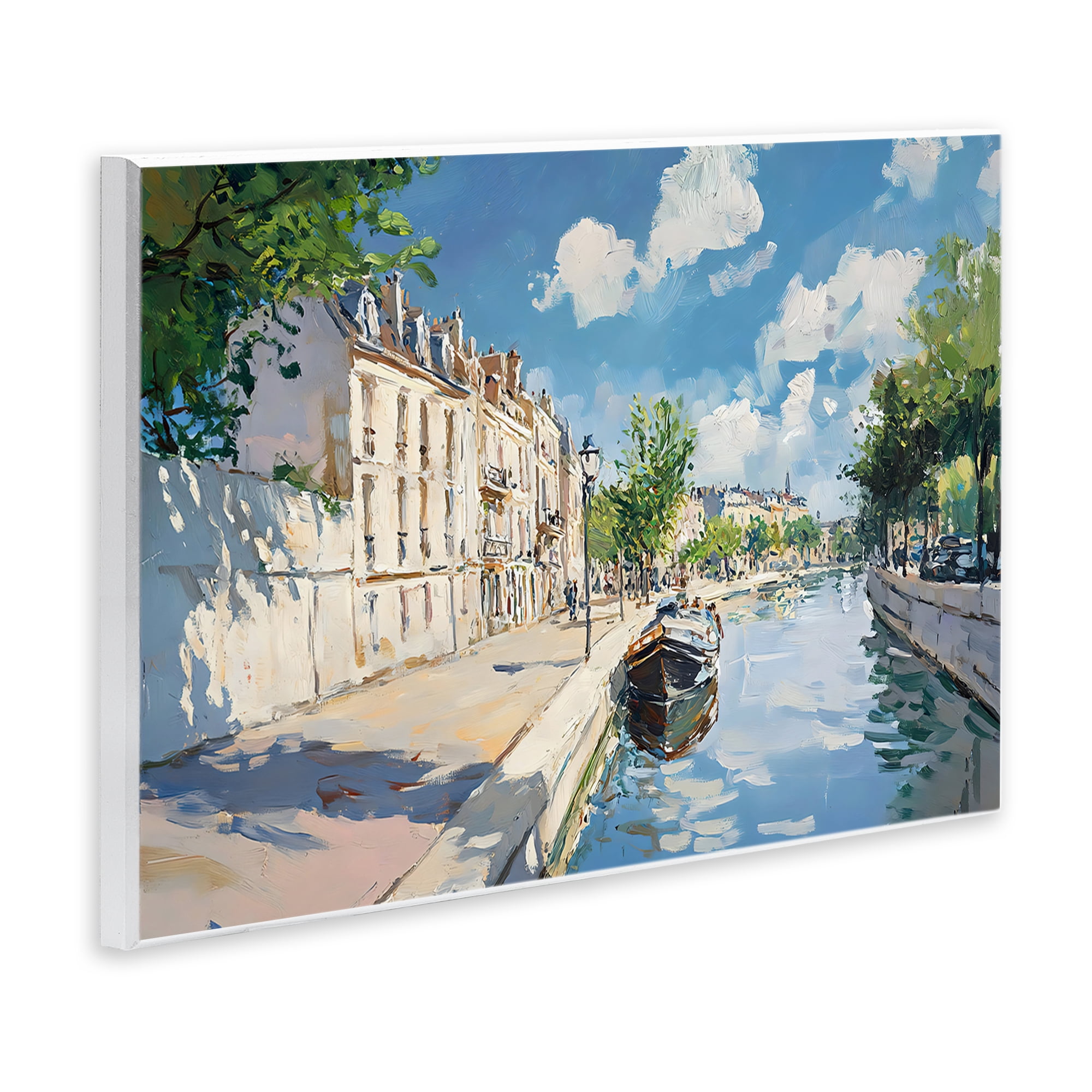 Stupell Industries Boat in Canal Summer Reflection Wall Plaque Art, design by Creative Studio