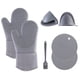thumbnail image 1 of Guantes De Silicona Para Horno De Microondas Profesionales Guantes De Silicona Extra Largos Resistentes Al Calor Antideslizantes Con Alfombrilla Abrazadera De Mano Y Cepillo Para Cocina Hogar 1 Juego Kearding HA021457-00, 1 of 6