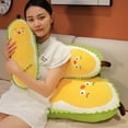 thumbnail image 6 of Cute Soft Toy Funny Food Plushie Plush Pillow Cushion Durian Yellow Chick Home Decoration Stuffed Fruit Doll Durian Stuffed Toys Plush Doll Fruit Plush Toys 50CM, 6 of 7