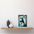 thumbnail image 2 of Man Doing Parkour Jump Pose Paint Splat Portrait Artwork Framed Wall Art Print A4, 2 of 4