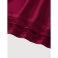 thumbnail image 3 of Burgundy Waist Ruched A-Line Slip Dress For Women, Tea-Length Summer Swing Dress, 3 of 4
