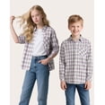 thumbnail image 6 of Balabala Boys' and Girls' Long Sleeve Flannel Shirt, Toddler & Kids Plaid Button Down, Soft Cotton Blend, Casual Fall Outerwear, 6 of 8
