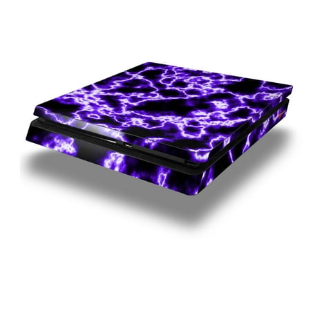 Vinyl Decal Skin Wrap compatible with Sony PlayStation 4 Slim Console Electrify Purple (PS4 NOT INCLUDED)