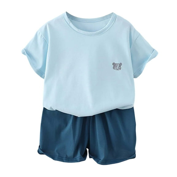Landzoo One Kids Toddler Baby Unisex Spring Summer Short Sleeve Tshirt Shorts Outfits Clothes Cozy Stylish Boy’s Outfit Set 18-24 Months