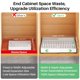 thumbnail image 3 of Organizador de gabinete Kitstorack extensible de 35,5 a 61 cm, 3 rieles, blanco, 3 of 8