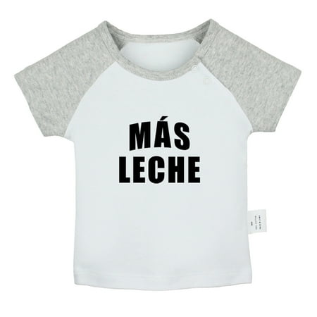 

Más Leche Funny T shirt For Baby Newborn Babies T-shirts Infant Tops 0-24M Kids Graphic Tees Clothing (Short Gray Raglan T-shirt 12-18 Months)