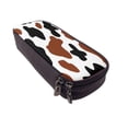 thumbnail image 6 of Lsque Brown Black Cow Printed Big Capacity PU Leather Pencil Case Large Pencil Pouch Stationery Pen Bag Pencil Holder for Teen, 6 of 6