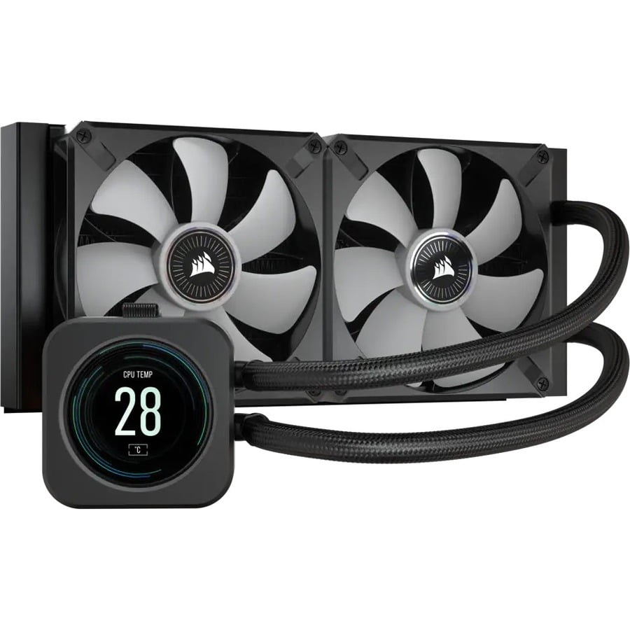 corsair icue h100i elite lcd display liquid cpu cooler for sale