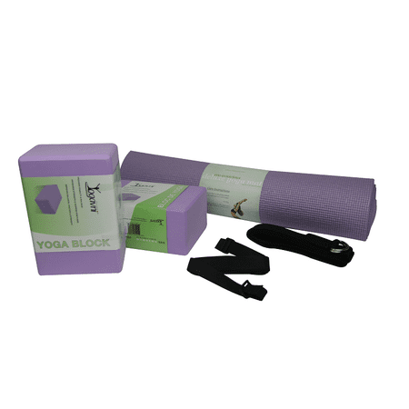 Yoga Starter Kit Lavender 6mm Mat Lavender 2 Foam Blocks 4inch