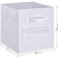 thumbnail image 3 of 13x13 Inch Cube Storage Bins(Set of 8)-Basket Bins with 8 Labels Window Cards & a Pen - Collapsible Storage Organizer Boxes Cube For Nursery Home & Office-White, 3 of 11