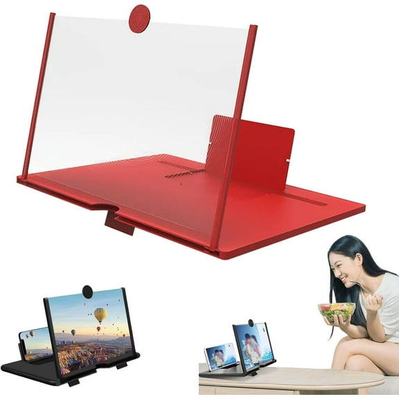 Screen Magnifier Newes Version, Big Pull Out Phone Screen Amplifier, Mobile Phone Magnifying Screen Projector, Foldable Holder Stand for All Smartphone (red*1, 10inch)