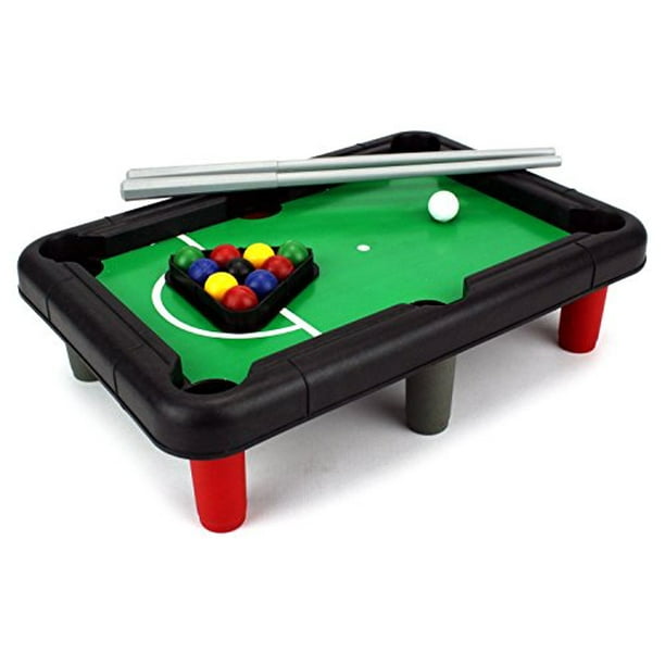 Mini Billiards Novelty Toy Billiard Pool Table Game W Table Full Set Of Balls 2 Cues Triangle Walmart Com Walmart Com