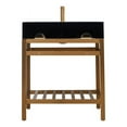 thumbnail image 3 of Nauders 30" Single Stainless Steel Vanity Console in Brushed Gold with Imperial Black Stone Countertop without Mirror, 3 of 6