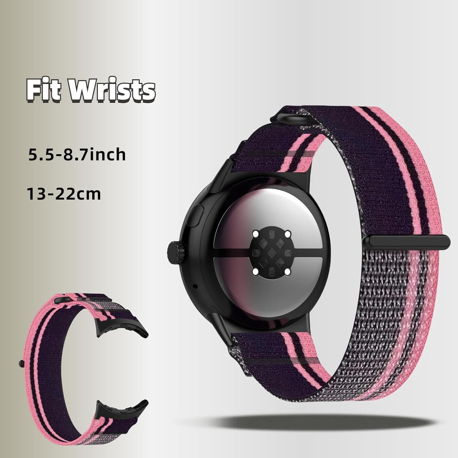 CRKMGS-2 Pcs Compatible with Google Pixel Watch 3 41mm 45mm Nylon Watch Band, Breathable Sport Strap for Google Pixel 3/2/1 Adjustable Smartwatch Bands Men Women