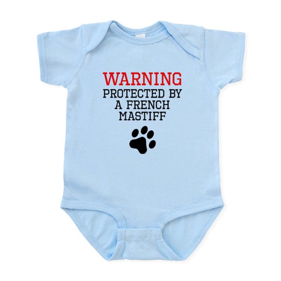 CafePress - Protected By A French Mastiff Body Suit - Baby Light Bodysuit, Size Newborn - 24 Months