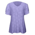 thumbnail image 3 of SNKSDGM Women's Plus Casual Tops for Women Spring Womens Short Sleeve Tops Casual Loose Fit Women's Spring Summer Solid Color V Neck Short Sleeve Casual T Shirt Top S, 3 of 7