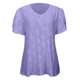 thumbnail image 4 of Camiseta de mujer con cuello en V para primavera-verano: color liso, manga corta, ligera y transpirable, informal y versátil, estilo relajado., 4 of 8