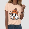 thumbnail image 2 of TOWED22 Teacher Halloween Shirt for Womens Read More Books Tshirt Spooky Ghost Shirts Graphic Tee Funny Cute Short Sleeve Tops(Light Yellow,S), 2 of 6
