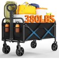 thumbnail image 1 of Garveelife foldable utility wagon: all-terrain wheels, drink holders, adjustable handle, 380lbs capacity para shopping, camping, y gardening, 1 of 7