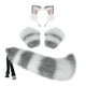 thumbnail image 4 of Diadema con Orejas de animales conjunto de cola de Cosplay Traje de cola Larga con Orejas Gris blanco Disfraz de juego de cosplay, 4 of 8