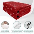 thumbnail image 4 of Quilts Full Size Bedding Set, Christmas Snowflake Lightweight Quilted Comforter, Xmas Snowy Winter Farmhouse Red Soft Reversible Bedspread Coverlet with Pillow Covers for All Season, 78" x 90", 4 of 9