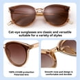 thumbnail image 4 of Gafas de sol Dollger polarizadas extragrandes estilo ojo de gato marrón para mujer y hombre, 4 of 8
