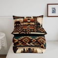 thumbnail image 5 of jejeloiu Cabin Bear Full Size Comforter Sets,Southwest Pattern Bedding Comforter Set For Boys,Brown Teal,Black Reversible,3 Pieces,1 Comforter and 2 Pillowcases, 5 of 7