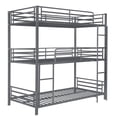 thumbnail image 2 of Maynard Metal Triple Twin Bunk Bed Gunmetal, 2 of 8