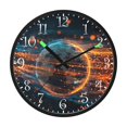 thumbnail image 2 of Voice Activated Clock with Glow Light 12 Inch Large Silent Wall Clock Battery Operated for Home Decor Digital Art Of The Earth, 2 of 8