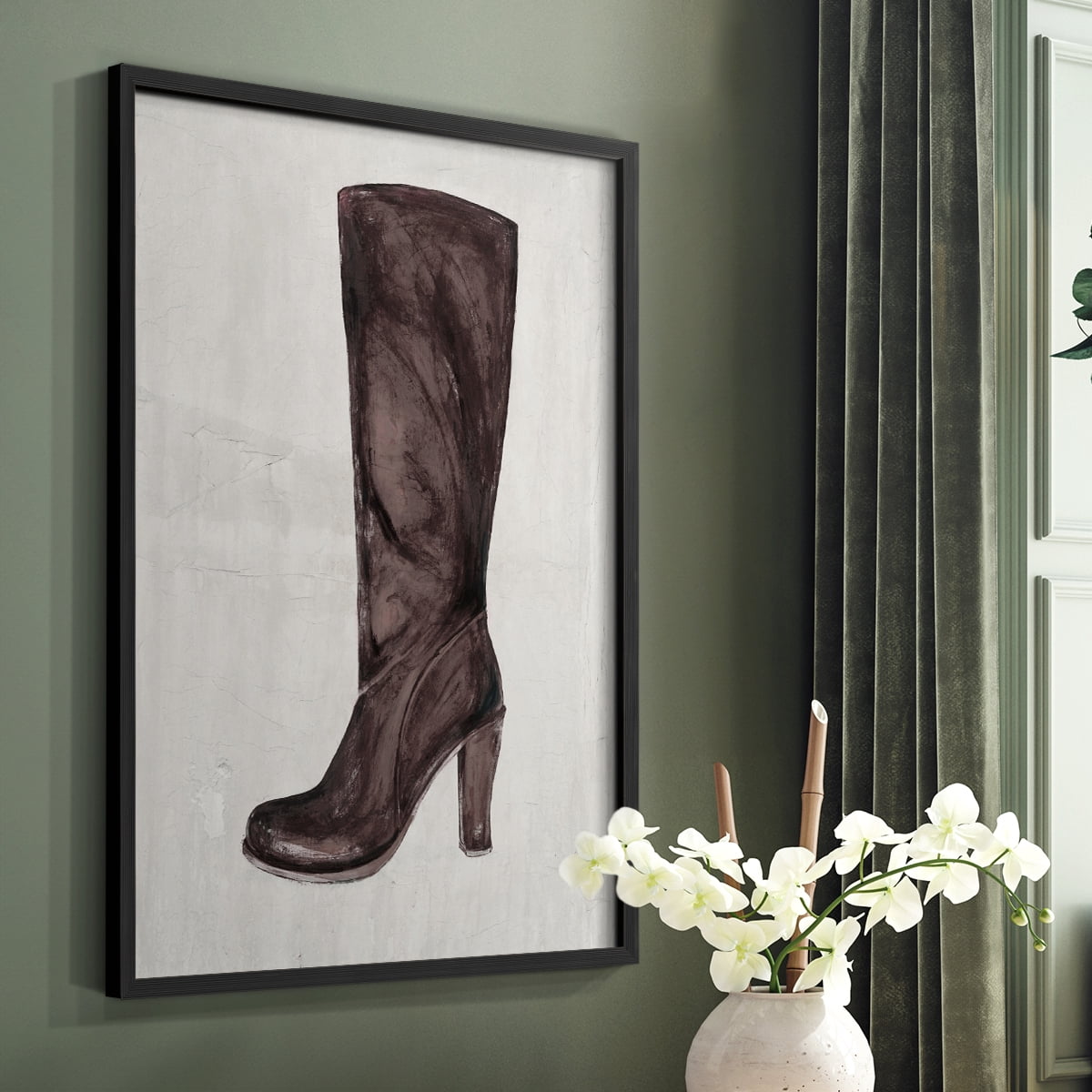 The Shoe Fits III V1 Framed Print in Black Solid Wood Framed Print No Nail Hanging