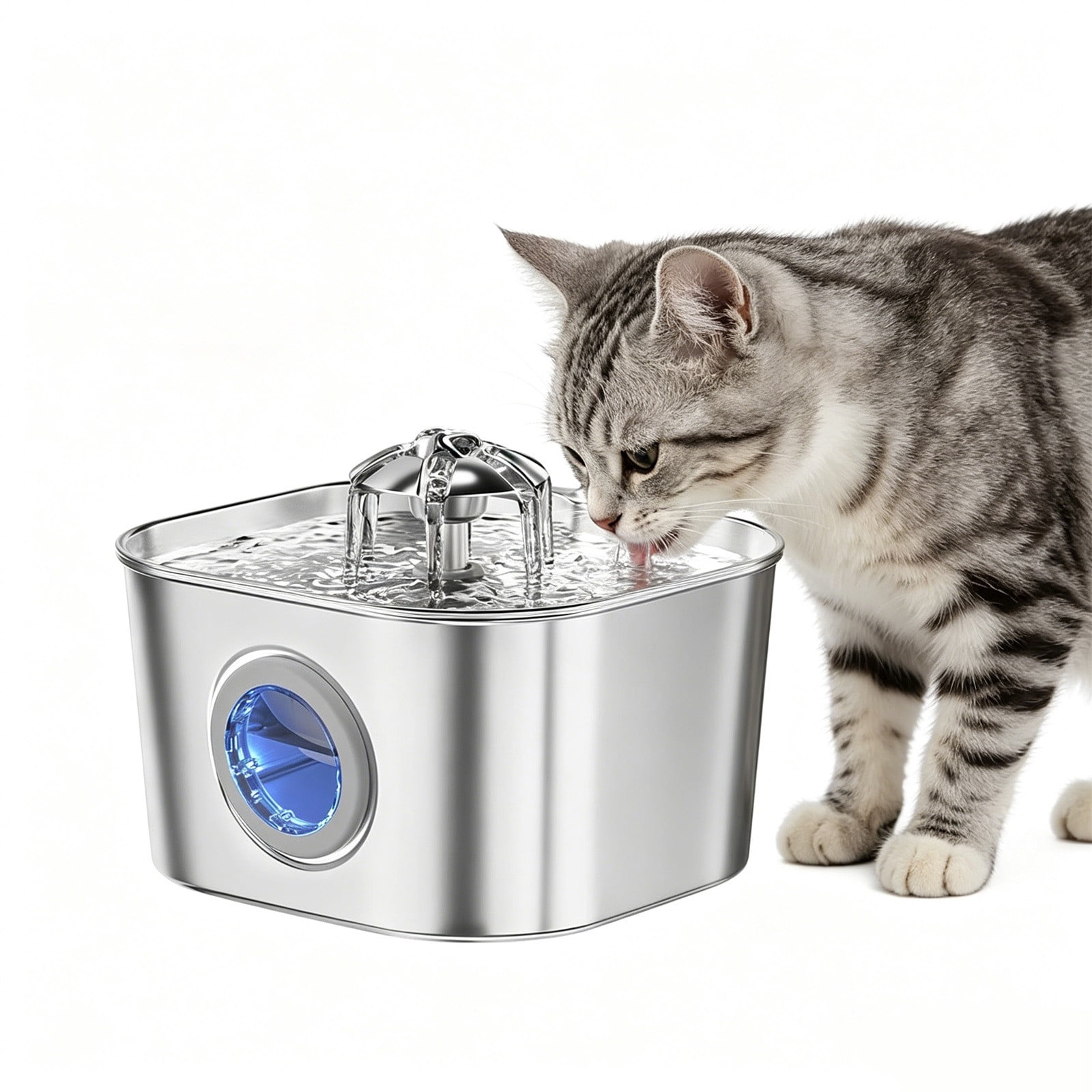 74oz Stainless Pet Water Fountain, Auto Circulating Drinking Dispenser, Large Capacity Water Feeder, Hygienic Water Bowl for Dog Care, Cat Feeding and Household Pet Use