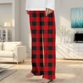 thumbnail image 2 of Girls Pants Fashion Plaid Regular Flannel Sleepwear Bottoms Thick Winter Warm Long Sweatpants Kids Trousers Red 4-5 Years, 2 of 4