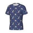 thumbnail image 3 of Yiaed Squirrel Flower Print Mens Short Sleeve Tight Fit T-Shirt, Crewneck Casual Tee-Medium, 3 of 5