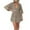 Khaki, variant on Leesechin Women's Boho Floral Mini Dress Deep V-Neck Lace Ruffle A-Line Smocked Waist Summer Beach Dresses