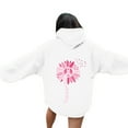thumbnail image 5 of Hoodies for Women Drawstring Pink Ribbon Graphic Long Sleeve Cancer Awareness Hooded Sweatshirts 2025 Fall Fashion Pullover Tops, 5 of 5