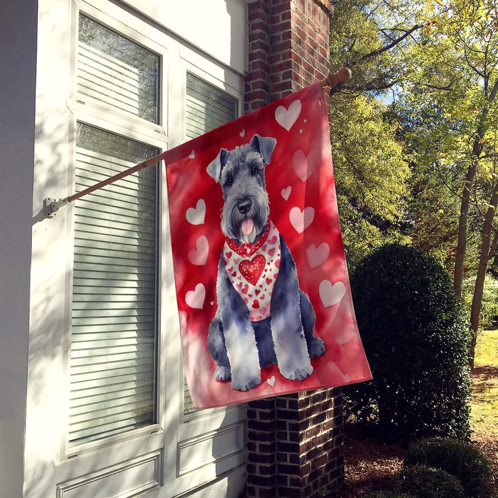 Kerry Blue Terrier My Valentine House Flag 28 in x 40 in