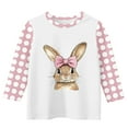 thumbnail image 4 of Spazoro Kids Child Girls Casual T-Shirts Tee, 3/4 Sleeve Crew Neck Fashion Rabbit Print Summer Loose Tops Trousers for Girls Pink Size 4-5T, 4 of 4