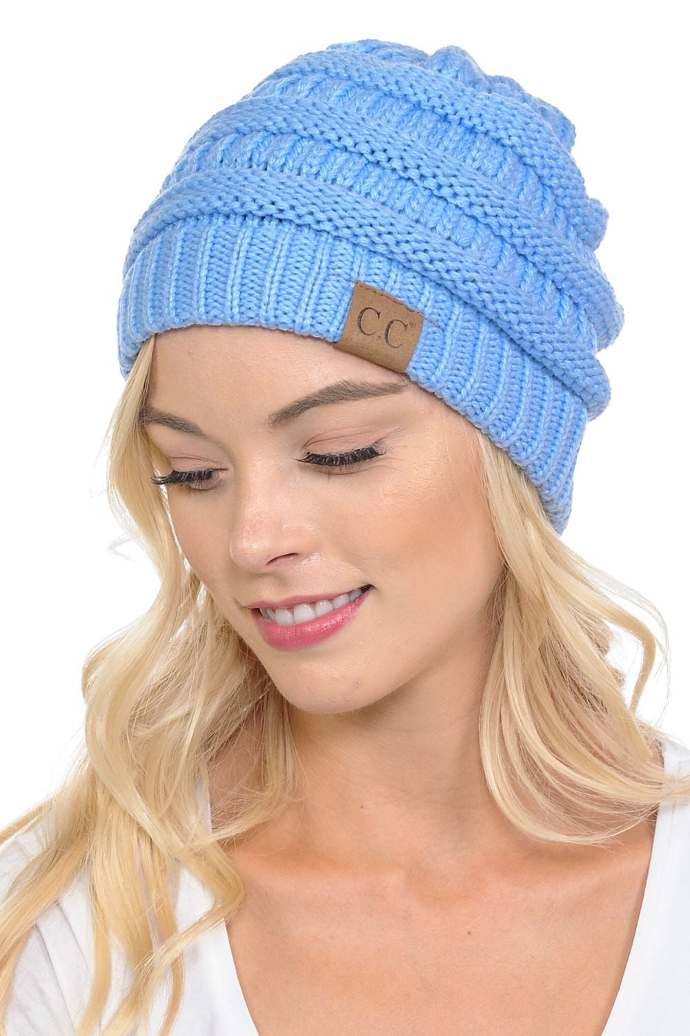 Brand New CC Beanie Womens Cap Hat Skully Unisex Slouch Color Cable Knit Beanie 