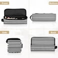 thumbnail image 4 of Hair Tools Storage with Heat Resistant Mat- Black and White Horizontal Stripes Printed Curling Iron Travel Bag/Flat Iron Case for Women, 4 of 8