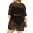 thumbnail image 5 of SUCS Womens Plus Size Bikini Swimsuit Cover-up Mesh Sheer Short Sleeve T-shirt Dress, 5 of 5